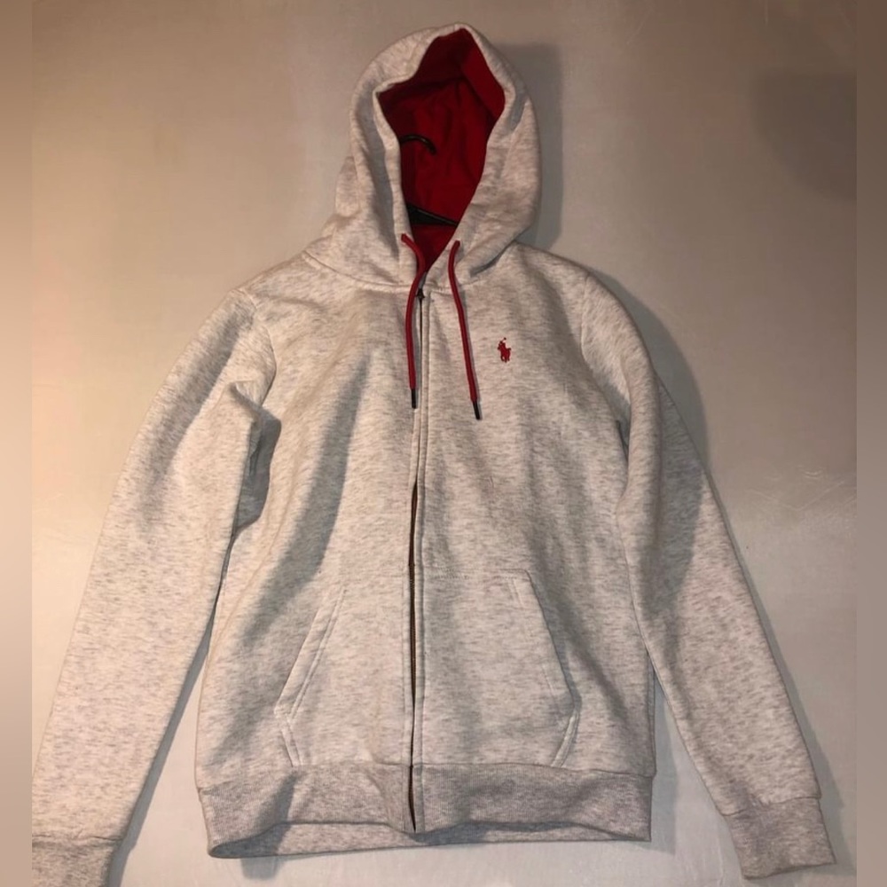 Red and white/gray Medium polo by Ralph Lauren track suit/sweatsuit